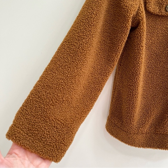 Max Studio Sherpa faux fur teddy jacket brown size medium - Picture 5 of 9